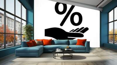 hand and percentage icon Wall mural