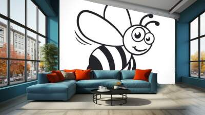 honey bee black and white Wall mural