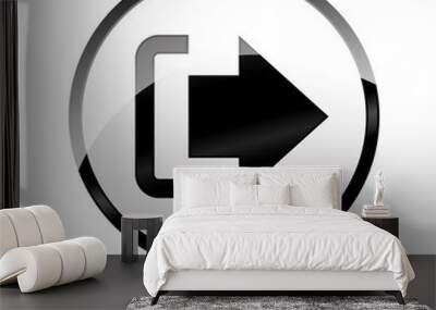 logout icon on white background Wall mural