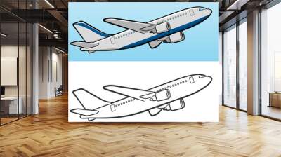 plane flying in the sky Wall mural