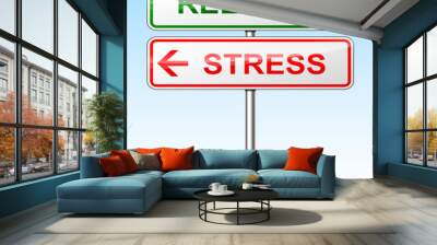 stress and relax directional signs Wall mural