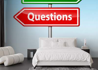 Vector questions and answers signs Wall mural