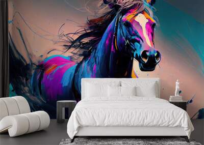 A painting of a horse, Generative AI Wall mural