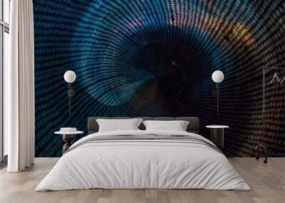 abstract blue tunnel Wall mural