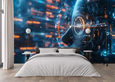 Artificial Intelligence Computer cinematic style whoing the advance in technology, Cinematic style, poster
 Wall mural