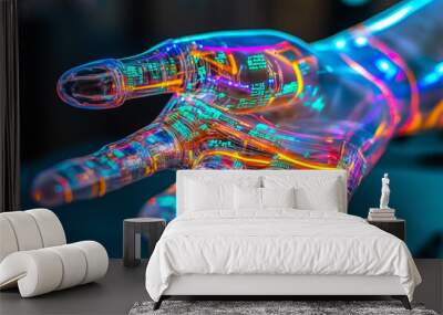 futuristic transparent robot hand Wall mural