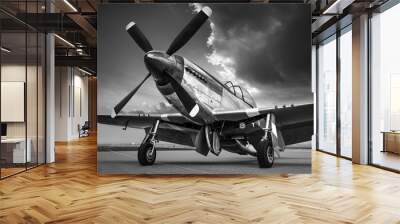 historical aircraft against a dramatic sky Wall mural