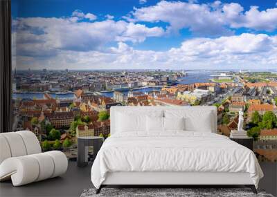 panoramic view at the city center of copenhagen Wall mural