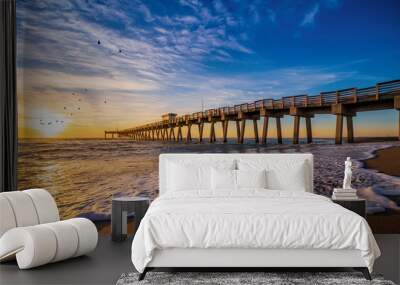 sunset at the clearwater beach in  venice, florida Wall mural