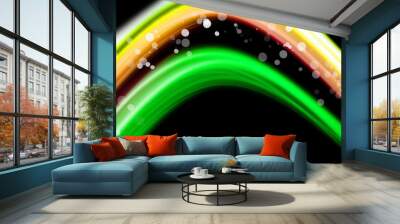 abstract elegant wave design with bubbles Wall mural