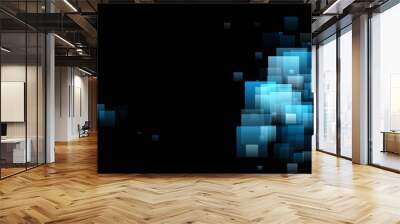 Fantastic abstract panorama background design illustration with square objects Wall mural