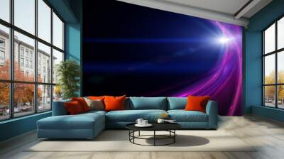 futuristic wave background design with lights Wall mural