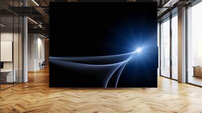 Futuristic wave panorama background design with lights Wall mural