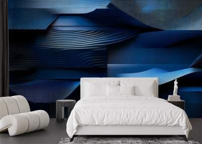 Textures abstraites dans un dégradé de Bleus. Formes géométriques pour arrière-plan de design graphique Wall mural