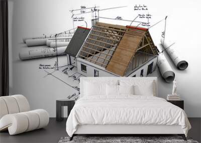 3d rendering of an architecture model 2 Wall mural