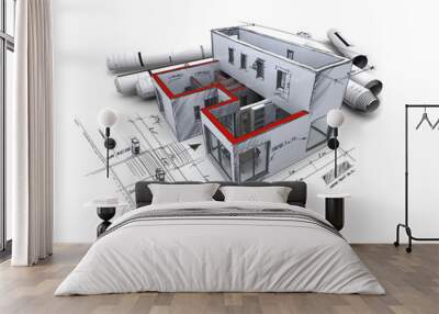 3d rendering of an architecture model 5 Wall mural