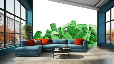 3D rendering of toy building bricks in green shades with lots of Wall mural