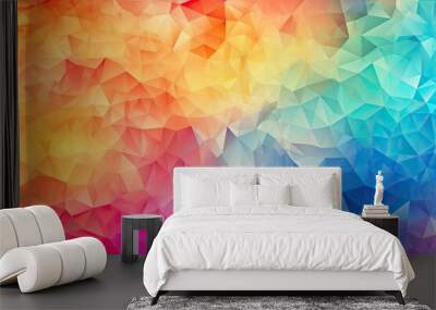 Abstract rainbow geometric background, with lots of copy space, generative AI Wall mural