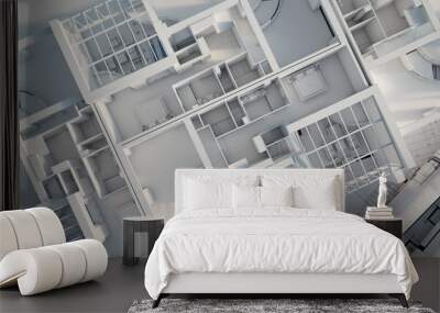 Aerial view of apartment mock up Wall mural