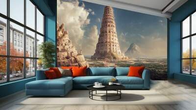 Babel tower Wall mural