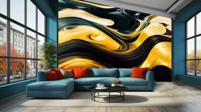 Black and gold fluid background Wall mural