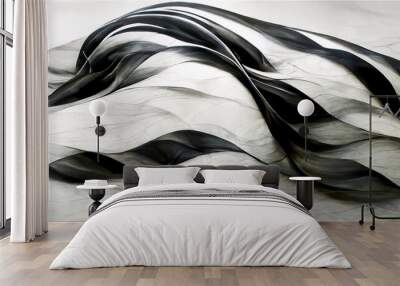 Black and white swirling background Wall mural