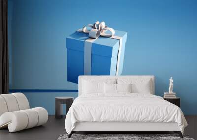 blue and white gift box Wall mural