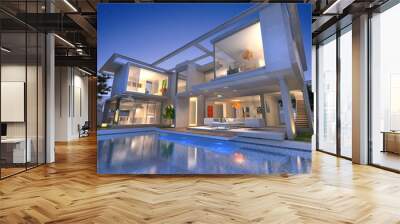 Contemporary house with pool N3 Wall mural