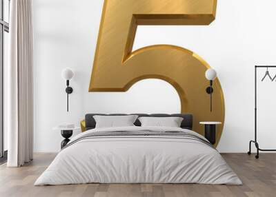 Golden alphabet,  5 gold typo Wall mural