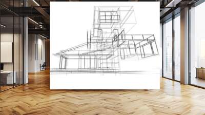 Multilevel modern house project Wall mural