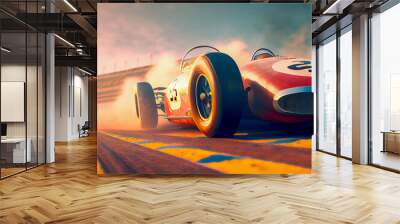 Race car cartoon Wall mural