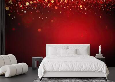 Red and gold elegant abstract Christmas background, generative ai Wall mural