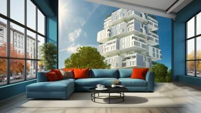 Sustainable block building Wall mural