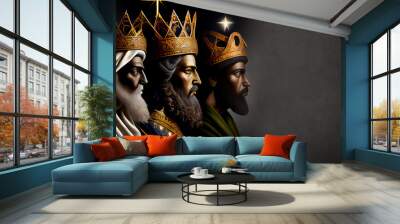 The three wise men portrait, melchior, caspar and balthazar Wall mural