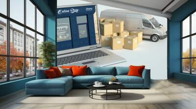 Traditional shop online sales distribution Wall mural