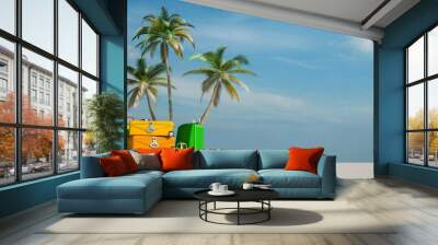 tropical travel colors Wall mural