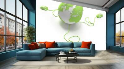 world connection in green 2 Wall mural