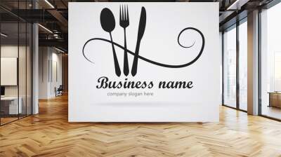 Logo modern restaurant Wall mural