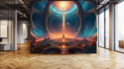 alien planet in space Wall mural