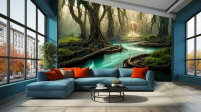 forest and water Wall mural