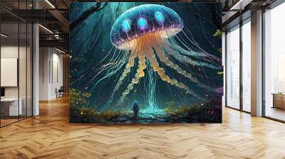 jellyfish in the water Wall mural