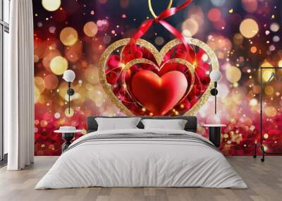 red heart Wall mural