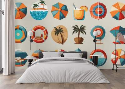 set of icons Wall mural