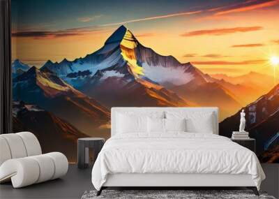 sunset in the mountains Wall mural