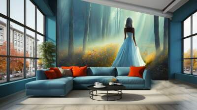 woman in a dress Wall mural