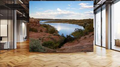 Blue lake and wild mountains in Utah Wall mural