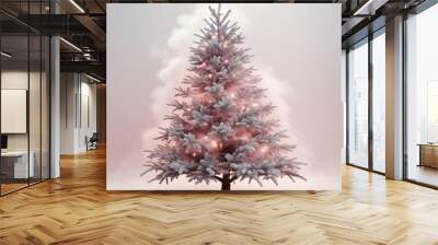 A Christmas tree with smoke Wall mural