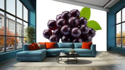 Acai berries, on transparent background Wall mural