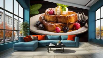 amazing french toast breakfast Wall mural