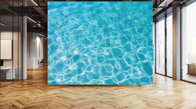 Blue ripped sea water as swimming pool Crystal clear ocean lagoon bay turquoise blue azure water surface closeup natural Wall mural